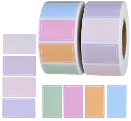 2 Rouleaux Etiquettes Autocollantes Mini 1600 Autocollants Rouleau Etiquettes Autocollantes Coloré Retirables Selbstklebende Farbige Etiketten 25 X 15 Mm