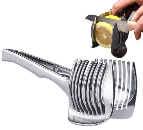 Rebanador de limón: herramienta para cortar frutas, rebanador de patatas y tomates, soporte para rebanar naranjas | Accesorio de cocina afilado para cocinar en casa, tienda de té con leche, preparació