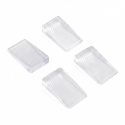 Clear Rubber Door Stopper Wedges, Non-Scratching Stackable Door Wedges Indoors for Bottom of Doors, Sturdy Furniture Levellers and Plastic Shims for Home Office School