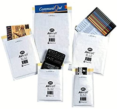 Jiffy Airkraft Versandtaschen für Bücher (Größe 5, 260 x 345 mm), 50 Stück weiß