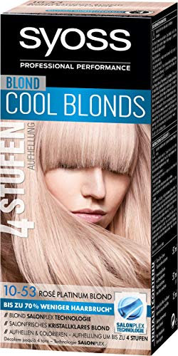 Syoss Blond Cool Haarfarbe, 10-53 Rose Platinum Stufe 3, 3er Pack (3 x 115 ml)