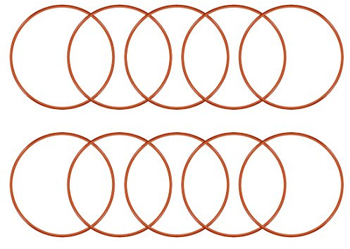 sourcing map 10pcs Silikon O-Ring 70mmx66,2mmx1,9mm VMQ Dichtring Dichtungsring Dichtung rot