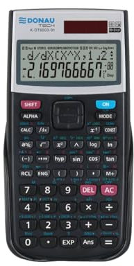 DONAU TECH Technisch-Wissenschaftlicher/Taschenrechner Rechner/Solar und Batterie/ 401 Funktionen/Schwarz/Rechner Schutzhülle/Schulrechner/Schiebehülle / 16,4 x 8,4 x 1,9 cm