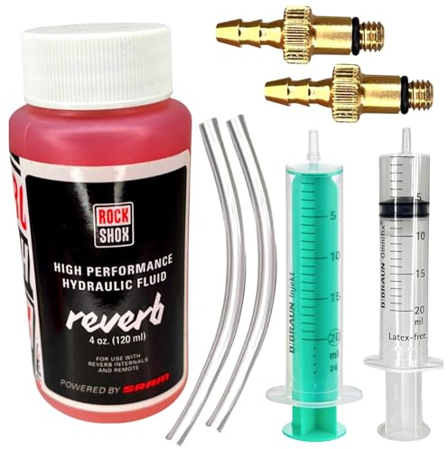 Fantic26 Service Entlüftungs Kit geignet für Rock Shock Reverb Teleskop Sattelstütze MTB Dropper + 120ml Mineral Hydraulik ÖL