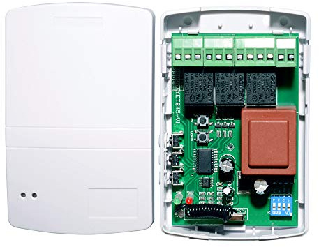 Garage Roller Shutter Door Receiver Box Fixed/Rolling Code 433.92MHz. 220-240V (with Two Rolling Code transmitters)