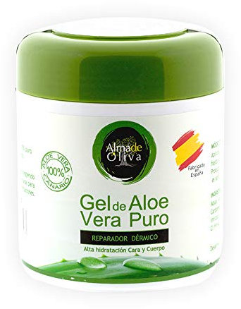 Gel Aloe Vera - Crema Aloe Vera Gel Idratante Aloe Vera, 100% Isole Canarie 500 ml. Crema riparatrice Corpo/Viso/Mani per pelle screpolata. Crema Uomo - Donna per ustioni, dopobarba, doposole
