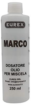 N. 2 Dosatori olio per miscela 250 ml personalizzato con il tuo nome: MARCO. Completo di tappo, scala graduata e percentuali 2-4% 2,5-5% 3-6% (2)