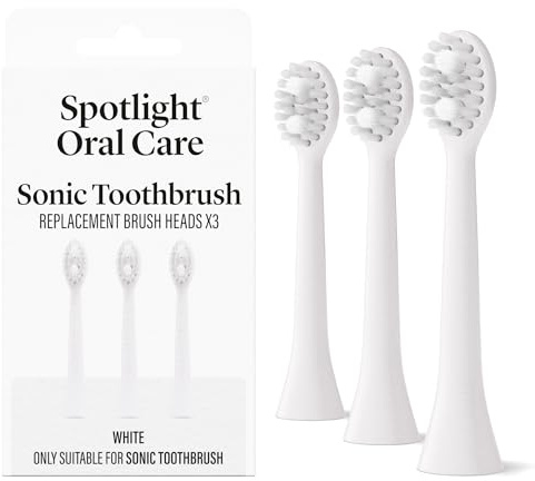 Spotlight Oral Care Sonic Toothbrush Replacement Heads - 3 Pack | Made by Dentists | Micro-Action Bristles Target Plaque, Staining & Bad Breath | 9-Month Supply | Fits Spotlight Sonic Toothbrush Only