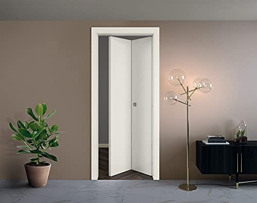 Porta interna a libro in laminato Palissandro Tortora porta pieghevole con serratura Finitura Cromata 80X210