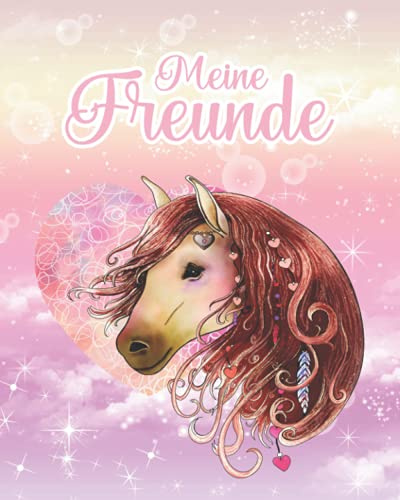 Meine Freunde: Pferde Freundebuch für Mädchen. Schulfreunde Geschenk für Grundschulkinder. Pastel Regenbogen
