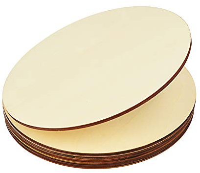 große Holzscheiben 30 cm - 6mm Extra Dick Holzplatte rund (4 Stk)