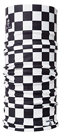 Multifunctional Headwear Snood For Men Summer Neck Tube Biker Scarf Black White Check Gaiter Bandana