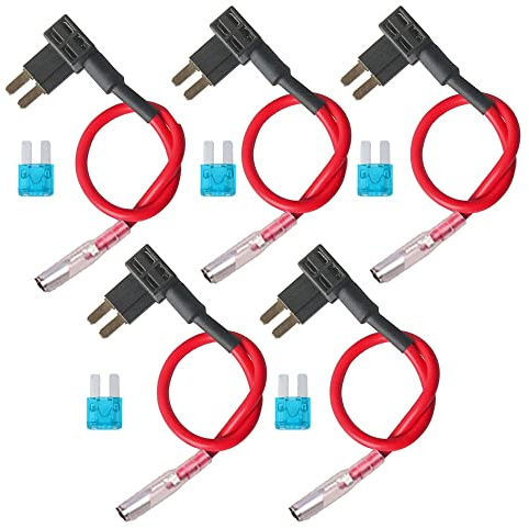 Mintice 5 Stück Flachsicherungsadapter 12V Sicherungsadapter Autosicherungen Micro2 15A Sicherung Verteiler Add A Schaltung Sicherungshalter Anschlußkabel