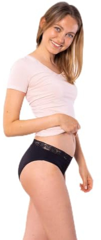 SELENACARE Periodenunterwäsche Classic (3er Multipack) - Menstruationsunterwäsche für Damen, waschbarer Slip, 100% vegan, nachhaltig, 25ml Aufnahme, Größe L (40/42), schwarz