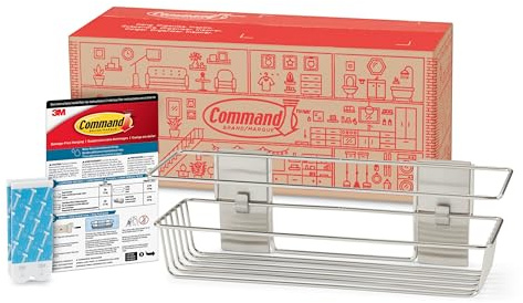 Command Shower Caddy with Water Resistant Strips, Organize Your Bathroom, Easy to Open Packaging Bathroom Decor