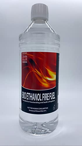 Bio Ethanol (1 Litre) Premium Bioethanol Fuel Liquid Fuel for Fires Pits, Fireplace | High Purity Clean Burning | Indoor & Outdoor Ethanol Fuel | Bio-ethanol Fuel Liquid