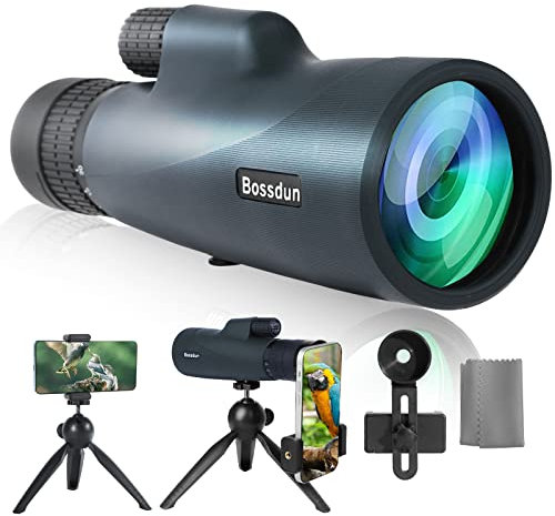 10-30x50 Zoom-Monokular-Teleskop mit Stativ Tragetasche Handschlaufe Telefonadapter - BAK4 Prisma & FMC Objektiv - Wasserdicht für Reisen Vogelbeobachtung Wildtiere Camping Szenerie (Green)