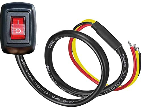 AUTOZOCO Interruptor de coche DIY en forma de gota de agua, Interruptor de encendido/apagado, Interruptor de luz de coche en forma de gota, DC12V/10A, 24V/5A, Longitud cable 60 cm, ON/OFF, Led Rojo