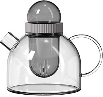 Carafe d'eau Pichet de filtre à ménage avec couvercle Verre créative Bouteille d'eau froide à haute température Théière à haute température for la maison, restaurant, café Carafes ( Color : Grigio )