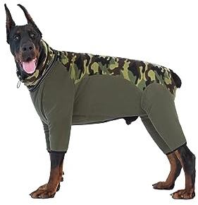Hundebekleidung, Haustier-Winter-Overall mit Reißverschluss, D-Ring, reflektierende Streifen, verstellbare Anti-Haare, winddichte Jacke für kleine, mittelgroße und große Hunde, Größe S (Armeegrün)