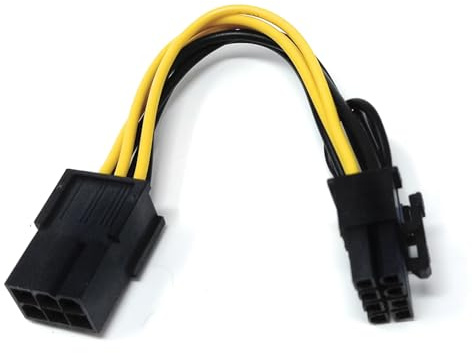 6-Pin PCIe to 8-Pin PCIe Adapter Power Cable, 10cm, 1pcs | Video Graphics Card Power, PCI Express Lead Adapter