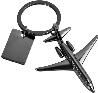 HoaaiGo Flugzeug Schlüsselanhänger für Auto - Personalisiert mit One Piece Charme - Einzigartiges Geschenk für Flugzeugliebhaber 8×5cm