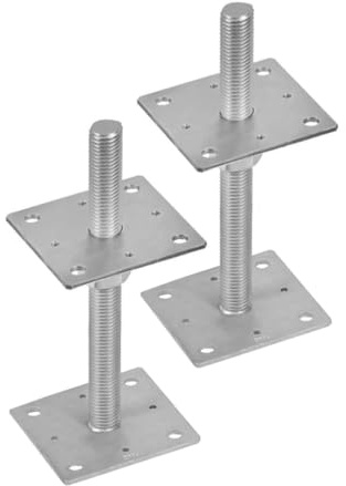 Systafex 2x Pfostenträger 100x250mm Stützenfuß Bodenfuß Betonfuss Höhenverstellbar