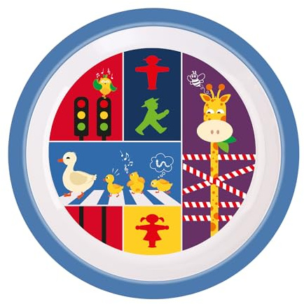 AMPELMANN Kinder Teller | NUDELHELD Tiere | 21,6cm | Melamin | spülmaschinenfest | Berlin | Souvenir