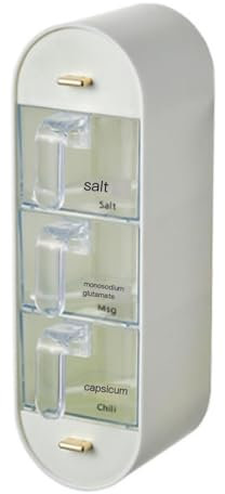 Azucarero Salero Botes Especias Caja de condimentos, juego de combinación de condimentos de glutamato monosódico de sal, caja de condimentos de perforación libre para colgar en la pared Frascos Especi