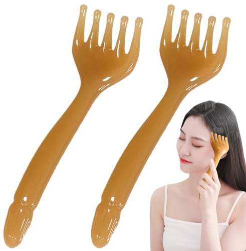 2 PCS Masseur De Cuir Chevelu Peigne De Massage Portable Multifonctionnel Massage Du Cuir Chevelu Relaxation Et Stress Peigne Du En Résine Pour Lymphe Cou
