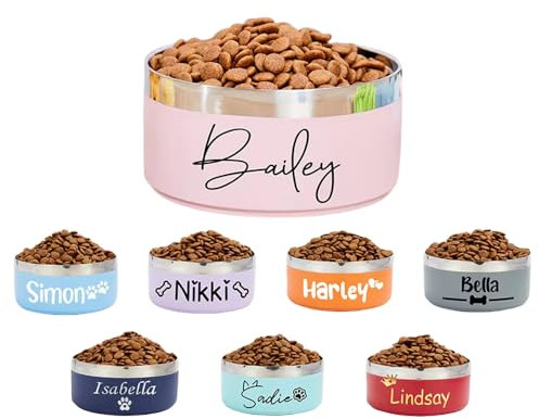 Personalisierte Haustierschale Mit Dem Namen Ihres Haustieres, Hundenapf, Benutzerdefinierte Katzennapf, Edelstahl Haustierschale, Katze Und Hundefutter Schüssel Für Große Kleine Hunde(16cm)