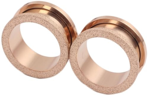 Calefee 4mm-20mm Ohr Flesh Plug, Edelstahl Ohr Tunnel Schraubgewinde Matt Rund Roségold Ohr Expander für Herren Piercing-Schmuck 2 Stücke