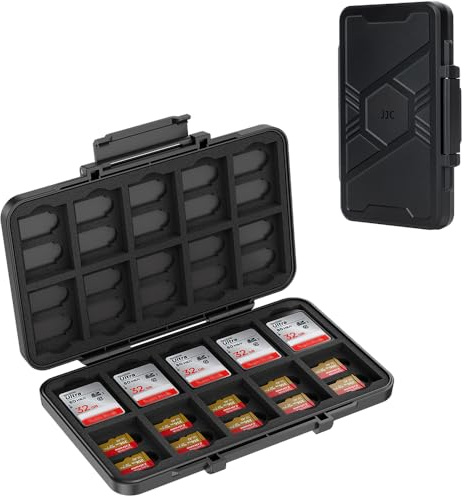 JJC Portatarjetas de Memoria con 60 Ranuras para 40 Micro SD SDXC SDHC 20SD SDXC SDHC, Portatarjetas Micro SD TF Antichoque Organizador de Almacenamiento de Tarjetas SD