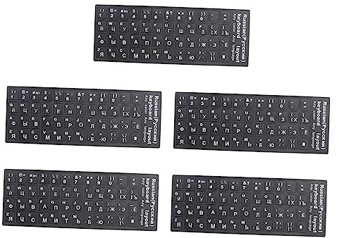CAXUSD 5blätter Tastaturaufkleber Mit Weißen Buchstaben Teiliges Für Russische Tastaturen Installieren Schutz Vor Kratzern Für Computer Und Laptops