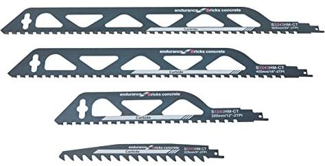 Masonry Reciprocating Saw Blade 225/300/455/505mm Industrial Masonry Reciprocating Saw Blade Brick Concrete Blue Universal Cutting Recip Sabre Saw Blade for Cement Composite Panels Bricks Wood