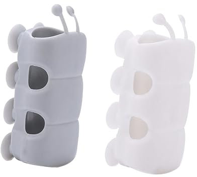 HOMSFOU 10pezzi Supporti Per Doccia Con Ventosa Bracket Fisso Per Soffione Facile Installazione Riutilizzabile e Bianco