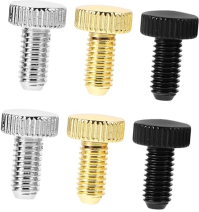 Abaodam 6 Stück Steg-Stimmschrauben für E-Gitarre, Akustikgitarre, Steg, Tremolo-Stabilisator, Gitarre, Tremolo-Brücke, Gitarre, Kontermutter Sattel, Intonationsschrauben, klassische Gitarre, Steg