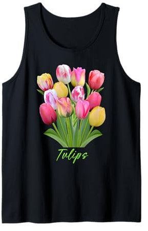 Bouquet de tulipes roses, blanches et jaunes Débardeur