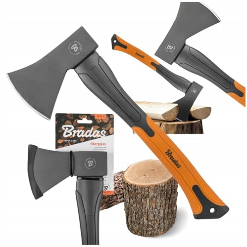 Bradas Garden Care - Universale Axt - äxte - Beil aus gehärtetem Stahl & Fiberglas - Perfekt für Holzspalten & Gartenarbeit - Garten - KT-SF1060 – 600g