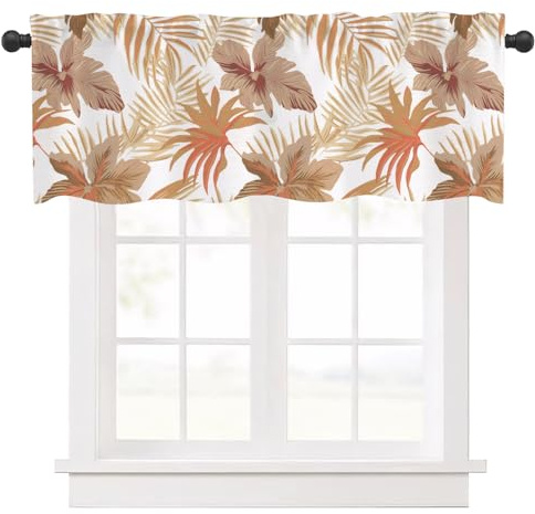 Ausing Gardinen Küche Bistrogardine 2er Set im Landhausstil Fenster Vorhänge mit Prints Panel Fenster Vorhang, Gelb