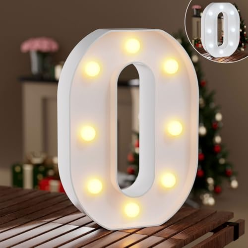 Ledido Cool & Warm LED Light up Marquee Letter O | Light up Letter for Birthday Decorations, LED Letter Lights for Proposal Wedding Grad Bar Home Bedroom Table Wall Party Decor