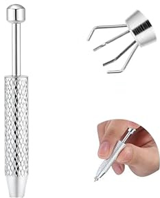 sawyofu Piercing Ball Screw Grabber Removal Tool 1PC 4 Prongs Claw Craft Tweezers Clamp Ball Holder Flat Back Earring Applicator Piercing Tools To Change Jewellery