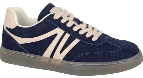 Cipriata REDEA L689 Ladies Suede Fashion Retro Lace Up Casual Trainers Sneakers (Navy, UK Footwear Size System, Adult, Women, Numeric, Medium, 6)