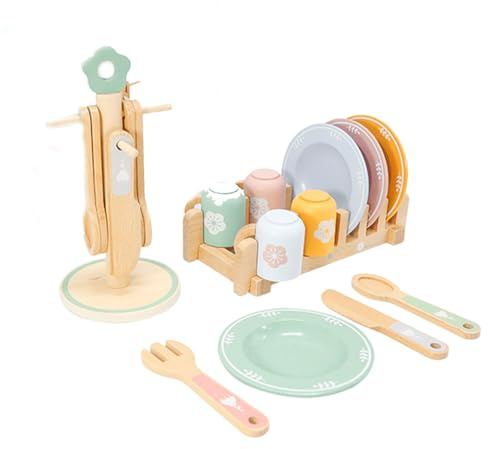 mophrati Safe Wooden Kitchen Set For Kids To Learn And Play Together Wooden Kitchen Toys Toddler Set Toy