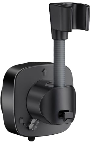 Cyberwork Support de Pommeau de Douche Rotatif à 360°, Ventouse Sans Perçage, Charge de 10 kg, Antidérapant et Antirouille, Support de Pommeau de Douche Amovible, Adapté à la Salle de Bain