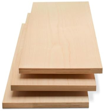 Baltic Birch Plywood 12 x 24 x 3/4 Inch - 18 mm Craft Wood, Pack of 4 B/BB Grade, Stronger Than Basswood Sheets or Balsa Wood, Perfect for Laser, CNC Cutting, Wood Shelves, by Woodpeckers