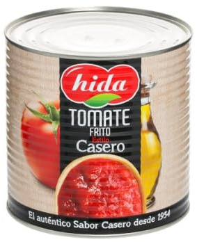 Tomate Frito Estilo Casero HIDA 3kg Formato HORECA - Conserva Profesional Hostelería, Aceite Oliva Virgen Extra 5.1%, Receta Artesanal Desde 1954, Familias Numerosas