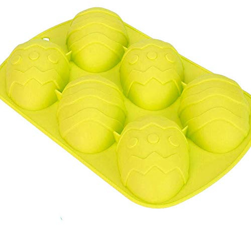 Selecto Bake Cuocere uovo di Pasqua cioccolato stampo in silicone,6-cavità antiaderente uovo di Pasqua a forma di stampi in silicone per Pasqua cioccolato,cioccolata calda cacao bombe,partito gelatina