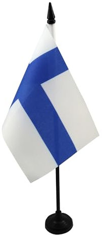 AZ FLAG - Tischflagge Finnland - 15x10 cm - Finnische Tischfahne 10 x 15 Cm - Flaggen