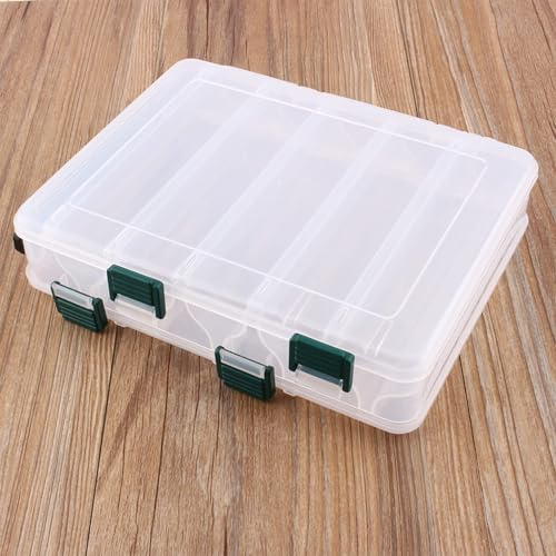 Fishing Tackle Box, Tackle Box Angeln Doppelseitige Angelkiste Kunstköderbox mit 12 Fächern für Angelzubehör Kit